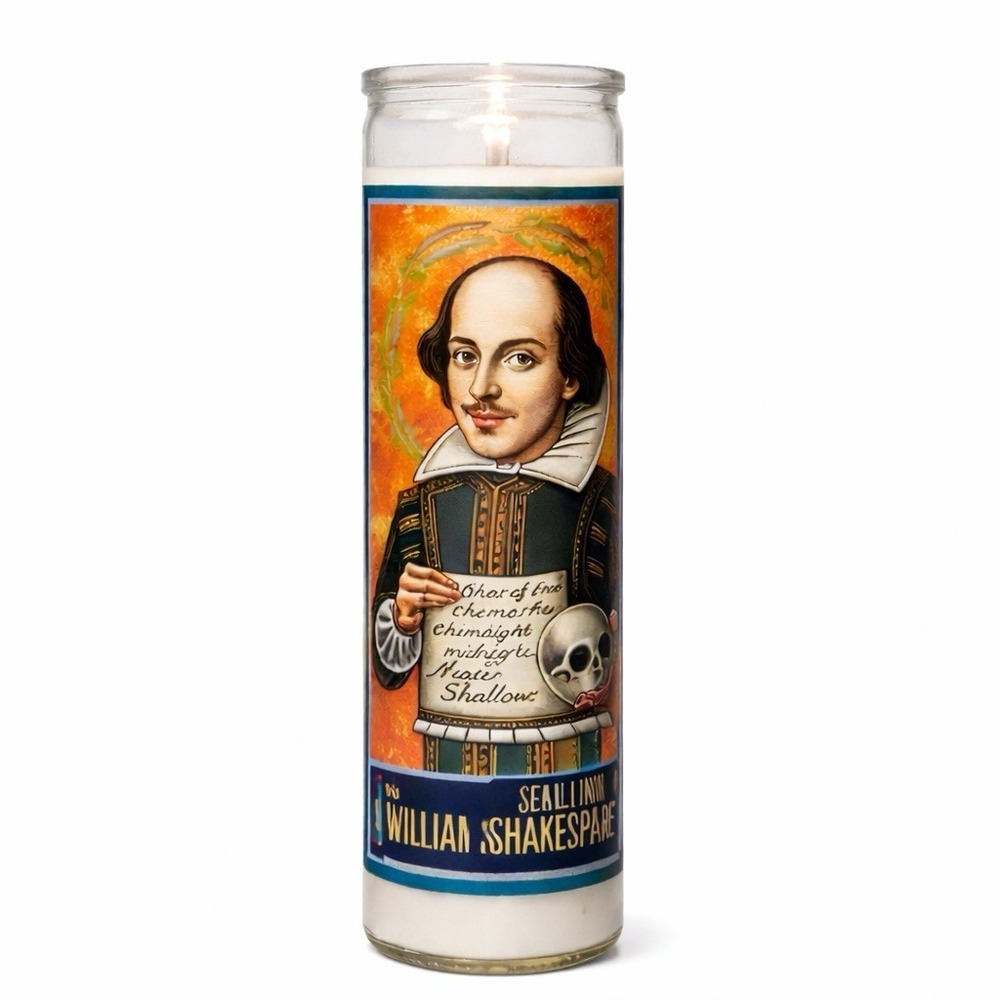 Secular Saints William Shakespeare Prayer Candle  Literary Humor English Teacher